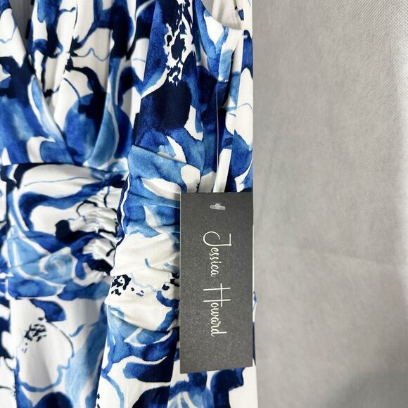 Jessica Howard Tonal Floral Jersey Surplice Dress Size 22W - Picture 7 of 10